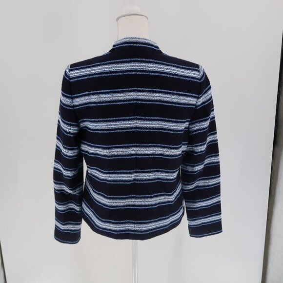 Tommy Hilfiger Blue White Striped Tweed Style Blazer Size Small - Picture 11 of 16